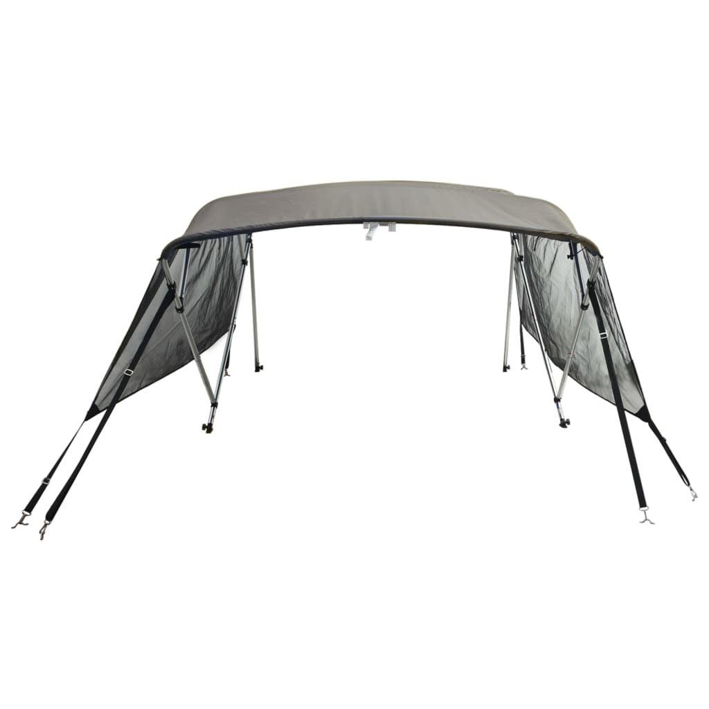 vidaXL 4-bow Bimini Top with Mesh Sidewalls 243x(230-244)x137 cm