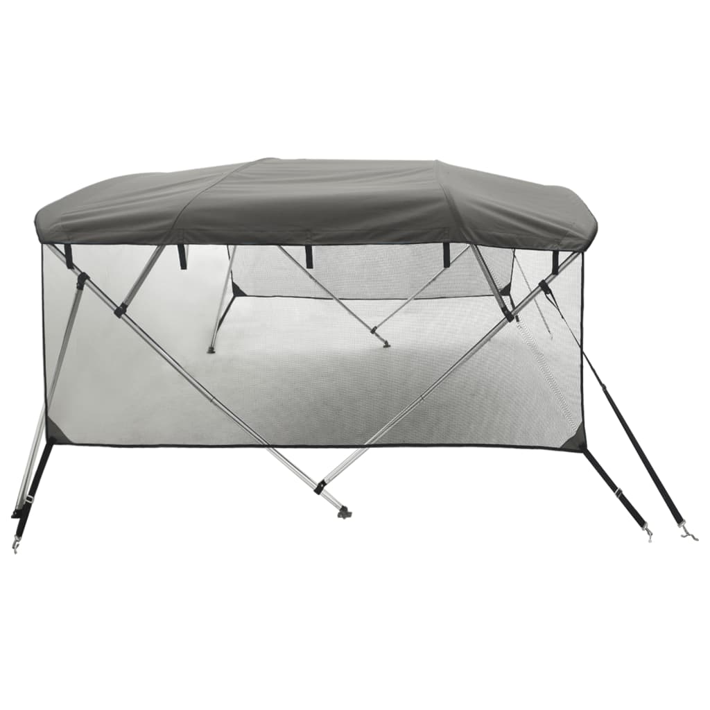 vidaXL 4-bow Bimini Top with Mesh Sidewalls 243x(230-244)x137 cm