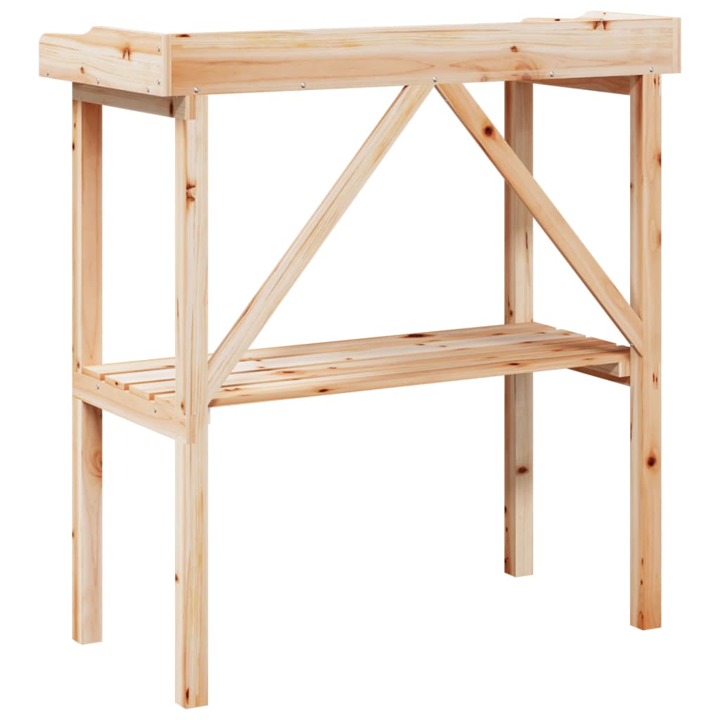Plant Table with Shelf 78x38x82.5 cm Solid Wood Fir