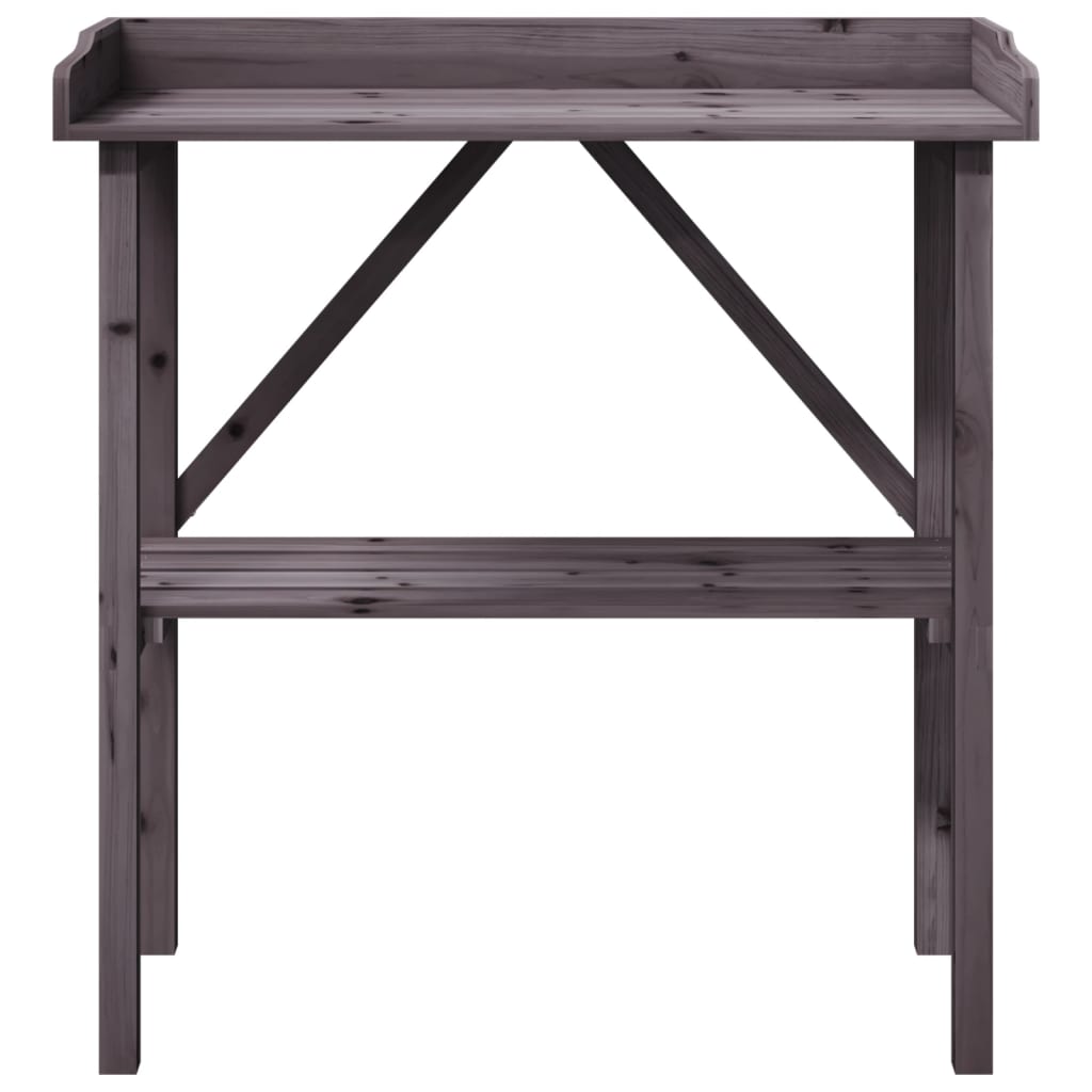 vidaXL Plant Table with Shelf Grey 78x38x82.5 cm Solid Wood Fir