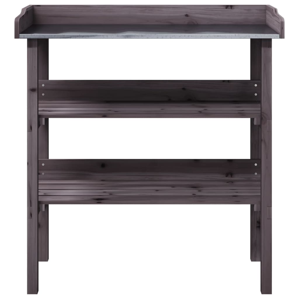 vidaXL Plant Table with Shelves Grey 78x38x82.5 cm Solid Wood Fir