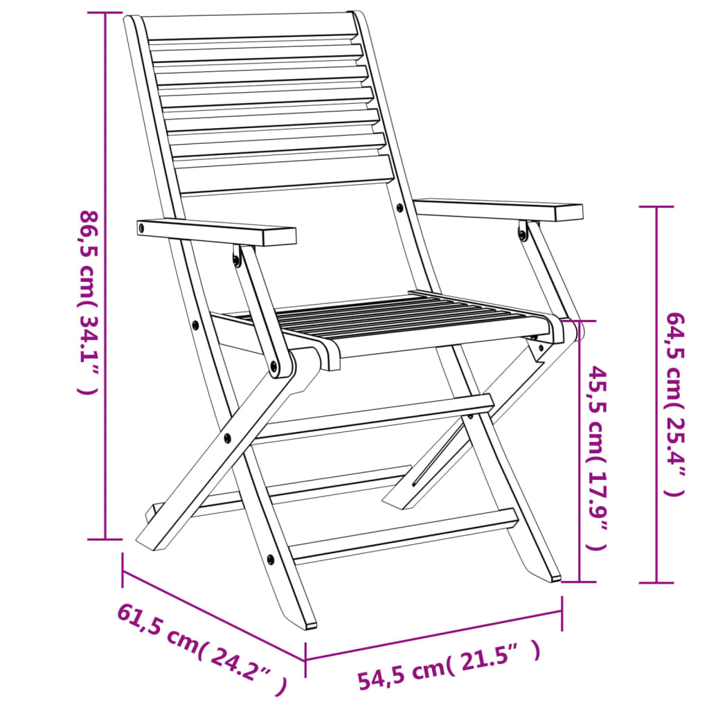 Folding Chairs 6 pcs 54,5x61,5x86,5 cm Solid Wood Acacia