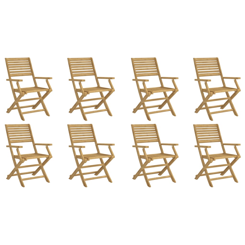 vidaXL Folding Garden Chairs 8 pcs 54.5x61.5x86.5 cm Solid Wood Acacia