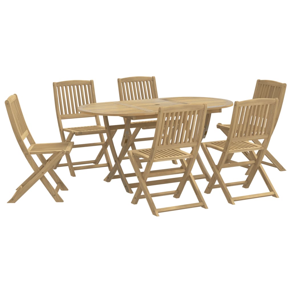 vidaXL 7 Piece Garden Dining Set Solid Wood Acacia