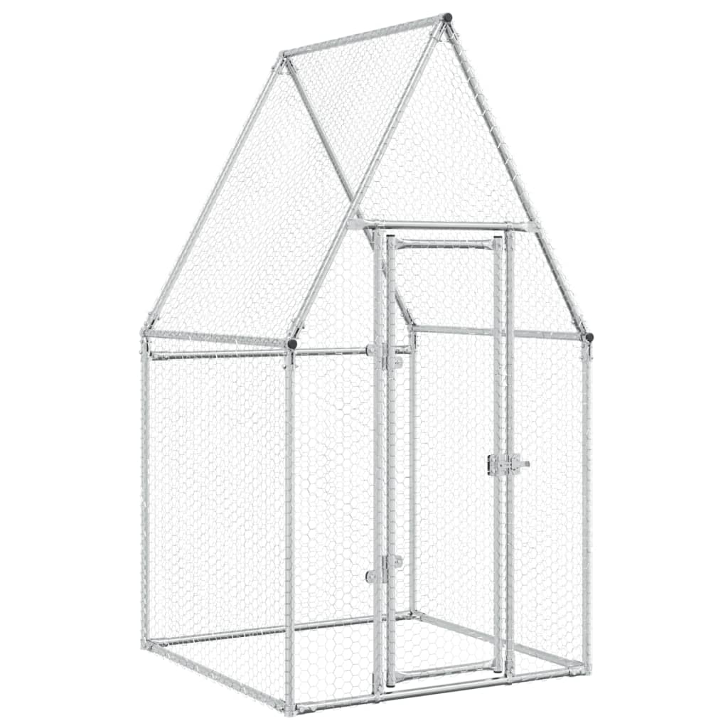 Chicken Cage Silver 100x100x190 cm Galvanised Steel