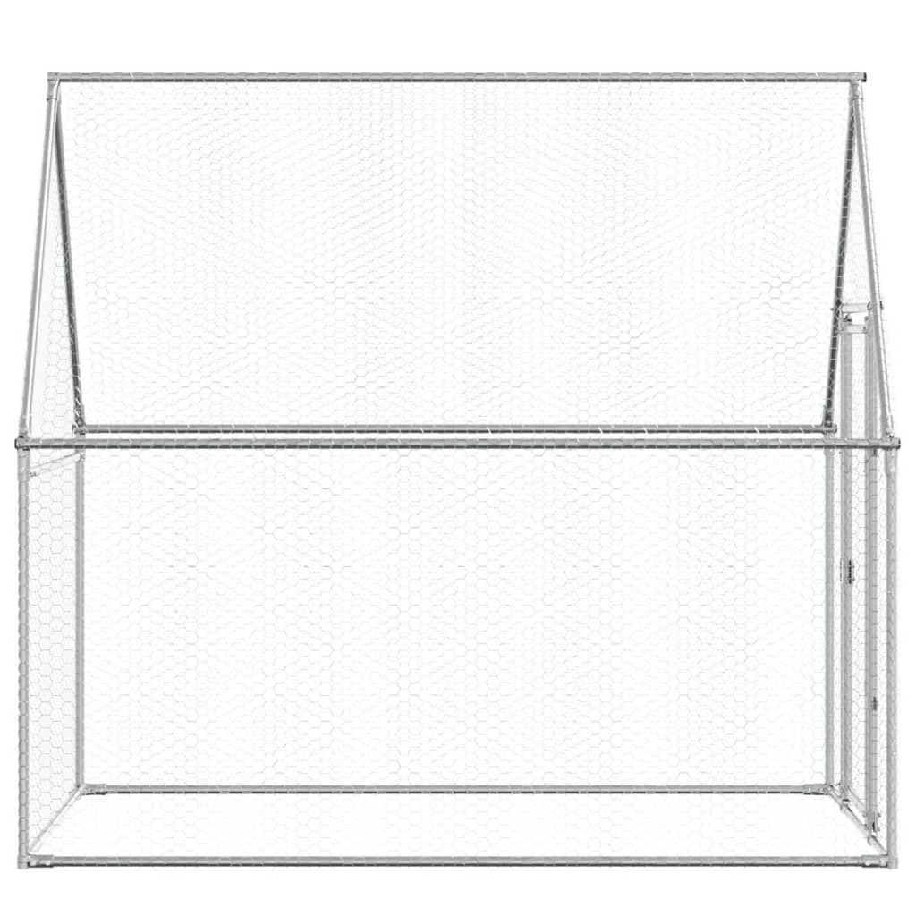 vidaXL Chicken Cage Silver 200x100x190 cm Galvanised Steel