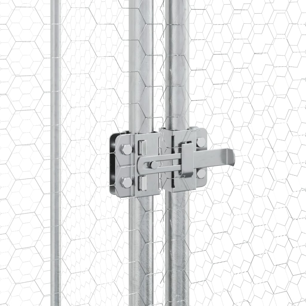 vidaXL Chicken Cage Silver 200x100x190 cm Galvanised Steel