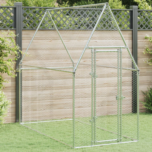 vidaXL Chicken Cage Silver 200x100x190 cm Galvanised Steel