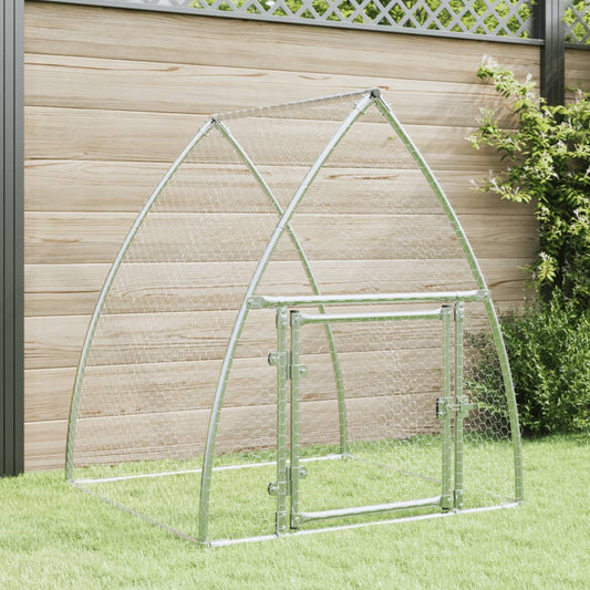 vidaXL Chicken Cage Silver 100x105x120 cm Galvanised Steel