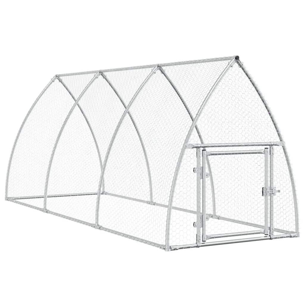 vidaXL Chicken Cage Silver 300x105x120 cm Galvanised Steel