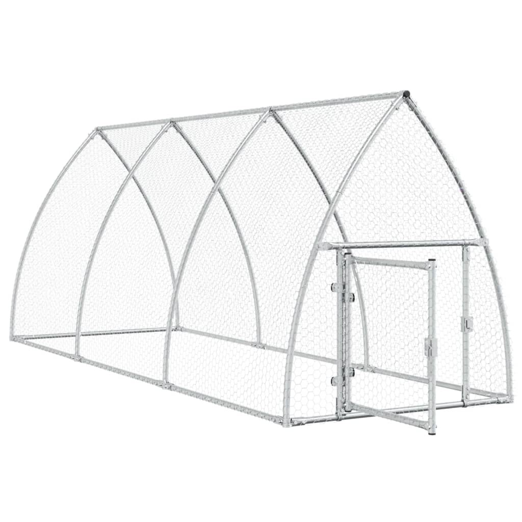 vidaXL Chicken Cage Silver 300x105x120 cm Galvanised Steel