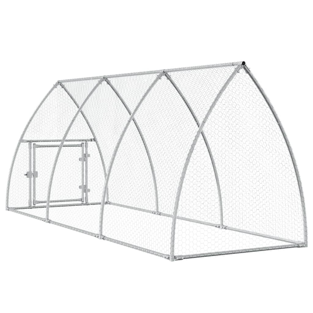 vidaXL Chicken Cage Silver 300x105x120 cm Galvanised Steel