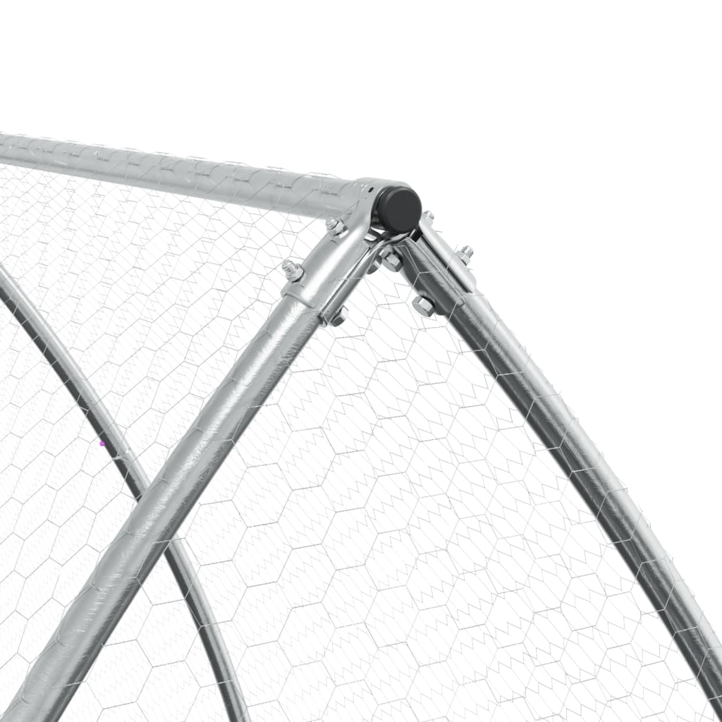 vidaXL Chicken Cage Silver 300x105x120 cm Galvanised Steel