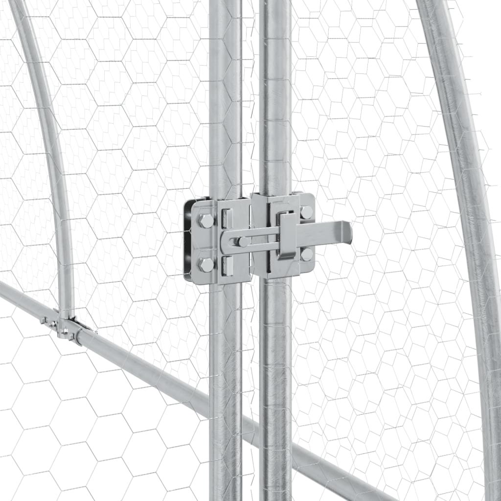 vidaXL Chicken Cage Silver 300x105x120 cm Galvanised Steel