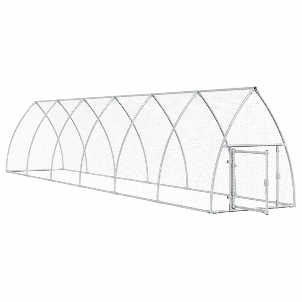 vidaXL Chicken Cage Silver 600x105x120 cm Galvanised Steel