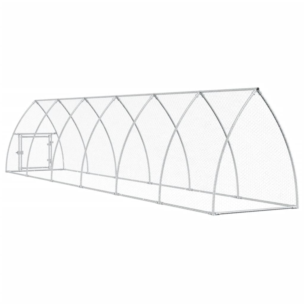 vidaXL Chicken Cage Silver 600x105x120 cm Galvanised Steel