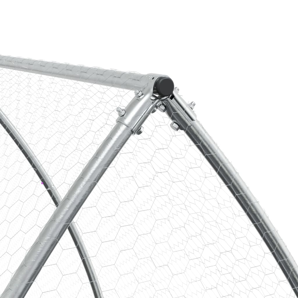 vidaXL Chicken Cage Silver 600x105x120 cm Galvanised Steel