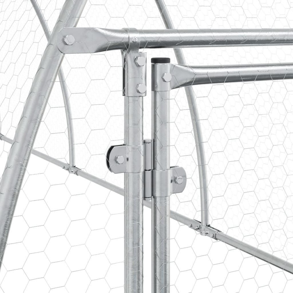 vidaXL Chicken Cage Silver 600x105x120 cm Galvanised Steel