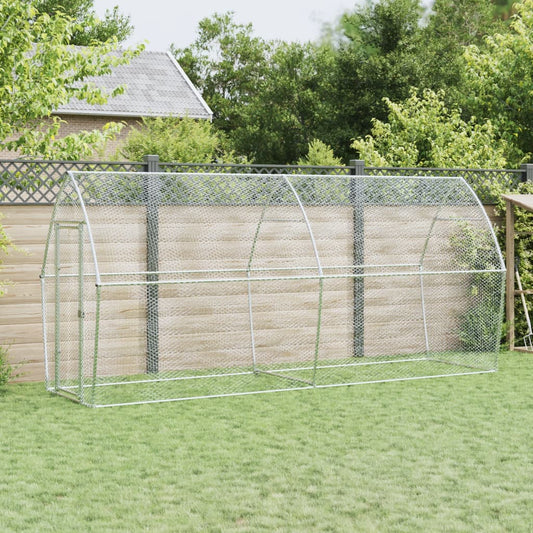 vidaXL Chicken Cage Silver 400x105x182 cm Galvanised Steel