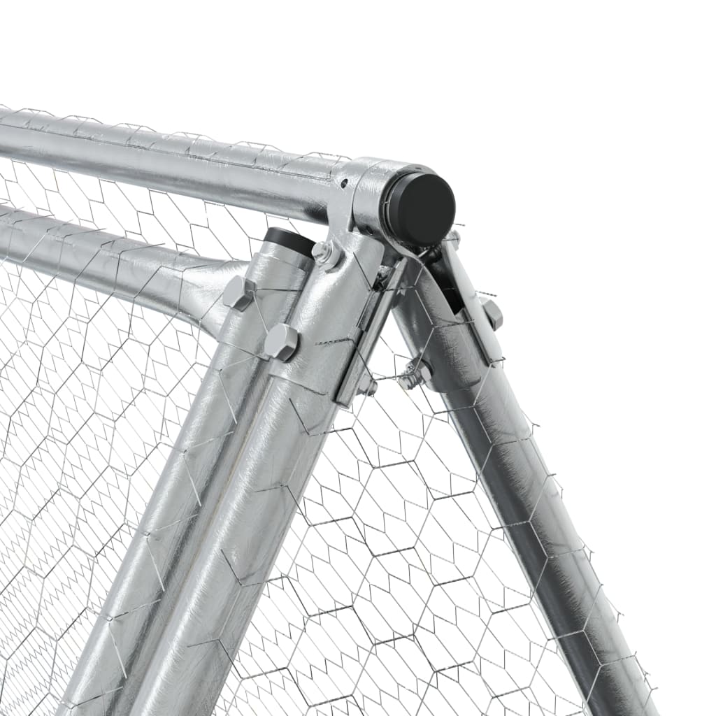 vidaXL Chicken Cage Silver 200x105x91 cm Galvanised Steel