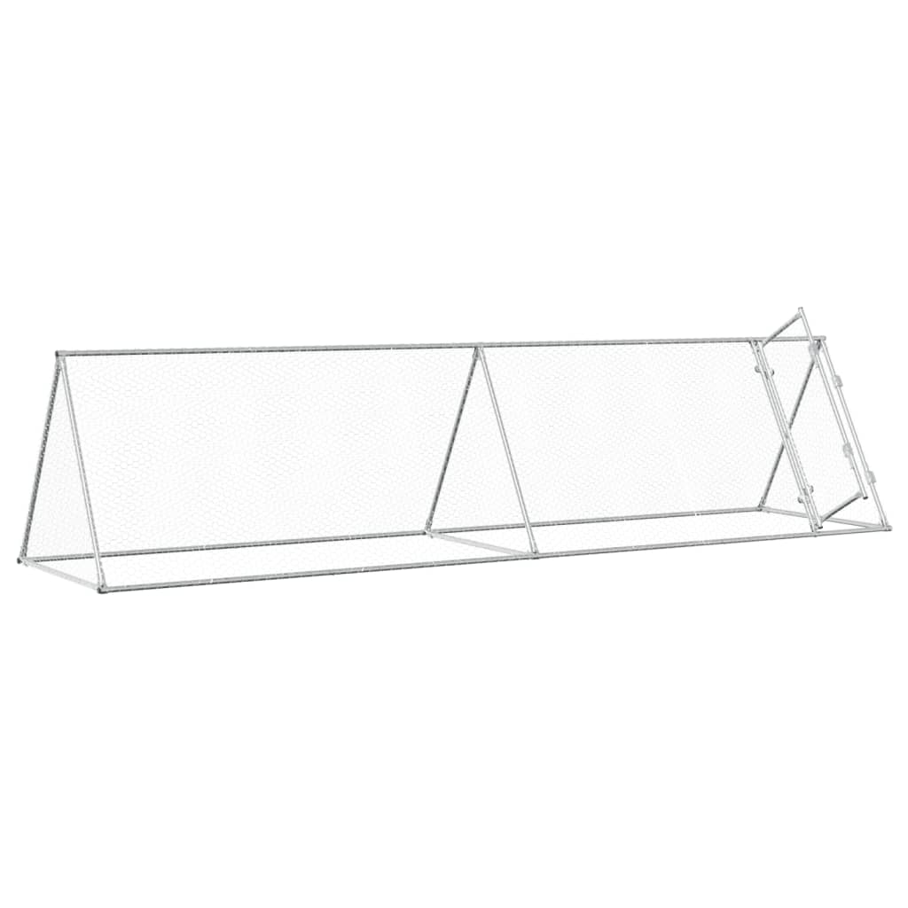 vidaXL Chicken Cage Silver 400x105x91 cm Galvanised Steel