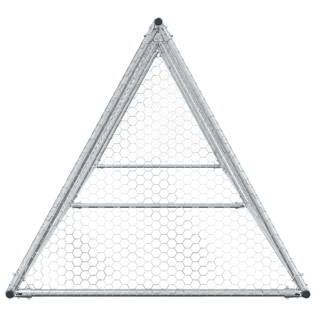 vidaXL Chicken Cage Silver 400x105x91 cm Galvanised Steel