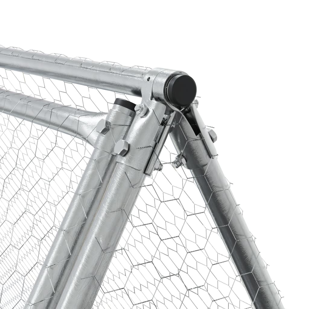 vidaXL Chicken Cage Silver 400x105x91 cm Galvanised Steel