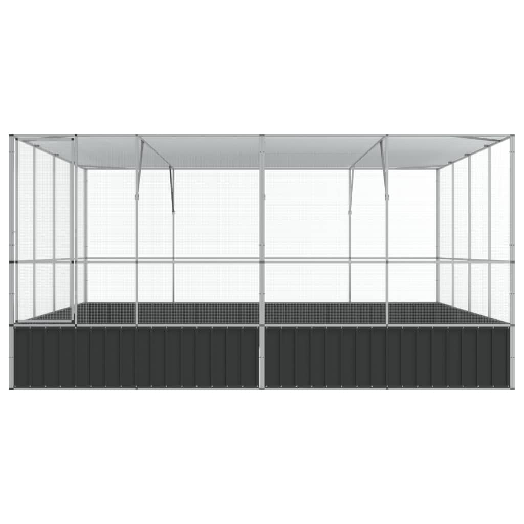 vidaXL Aviary Silver 418x414x212 cm Steel