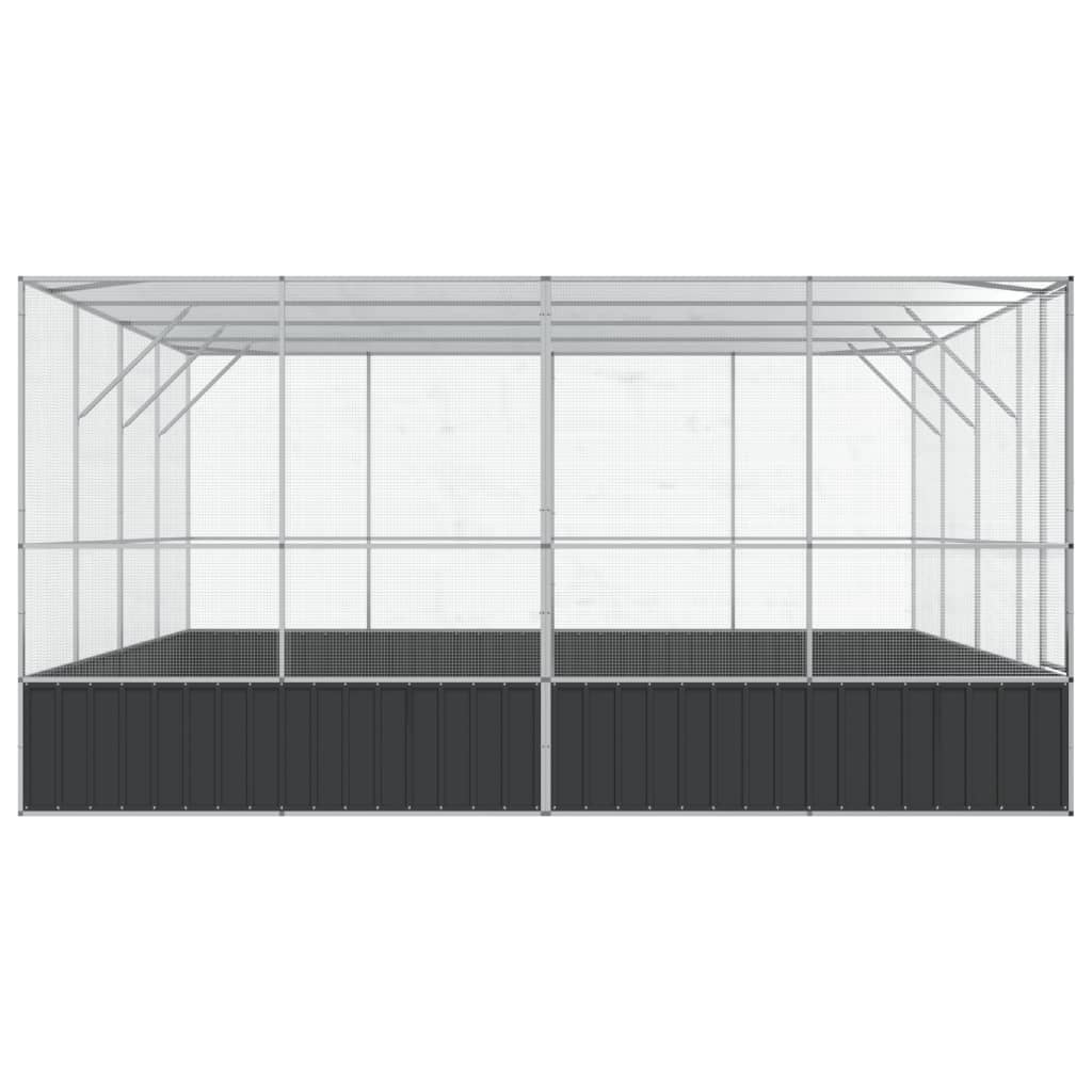 vidaXL Aviary Silver 418x414x212 cm Steel