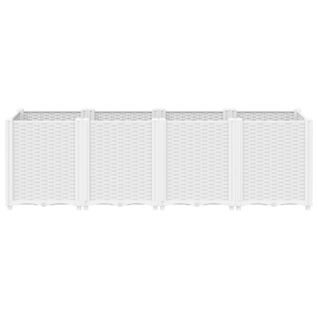 vidaXL Garden Planter White 160x40x53 cm PP