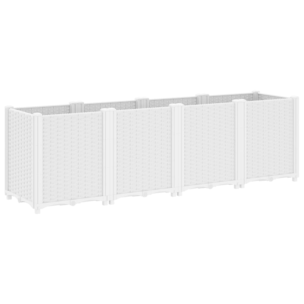 vidaXL Garden Planter White 160x40x53 cm PP