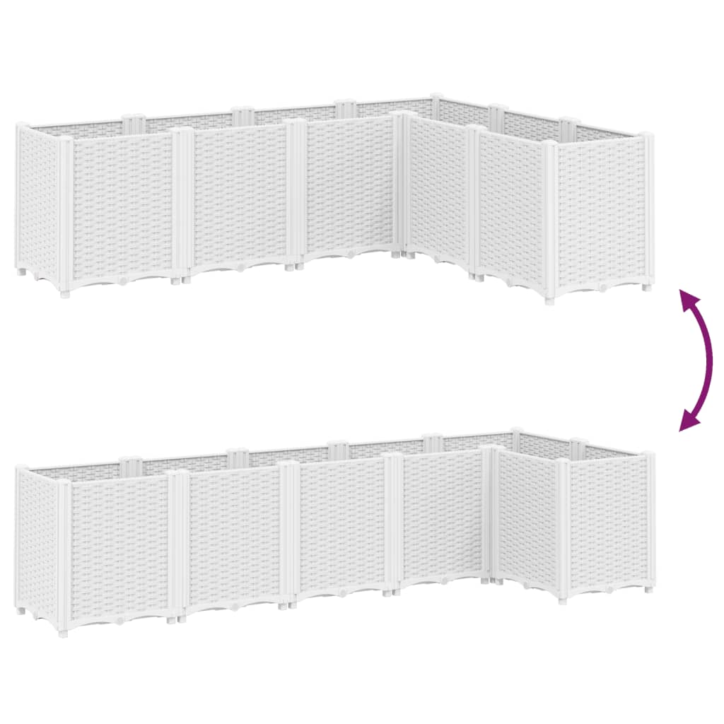 vidaXL Garden Planter White 160x120x53 cm PP