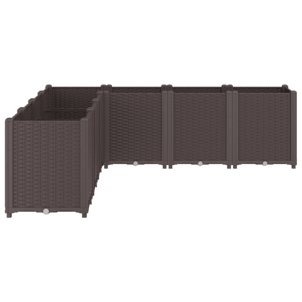 vidaXL Garden Planter Brown 160x160x53 cm PP