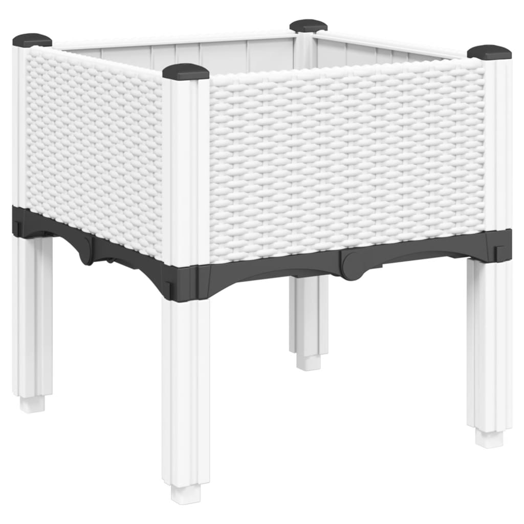 vidaXL Garden Planter with Legs White 40x40x42 cm PP