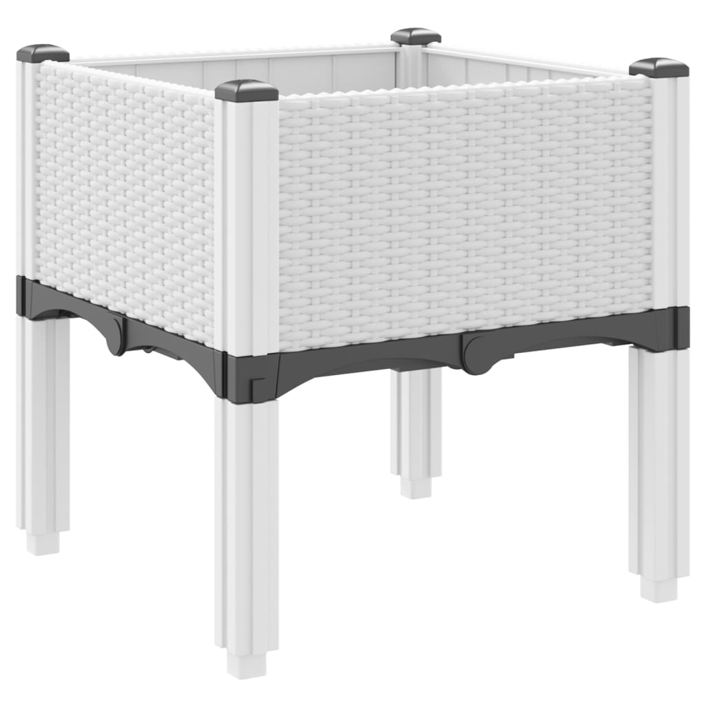 vidaXL Garden Planter with Legs White 40x40x42 cm PP