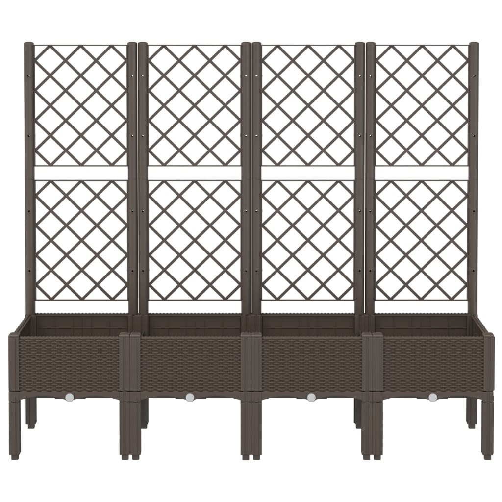 vidaXL Garden Planter with Trellis Brown 160x40x142 cm PP