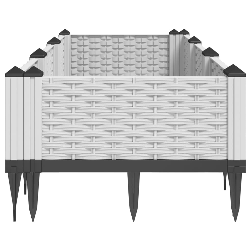 vidaXL Garden Planter with Pegs White 125x40x28.5 cm PP