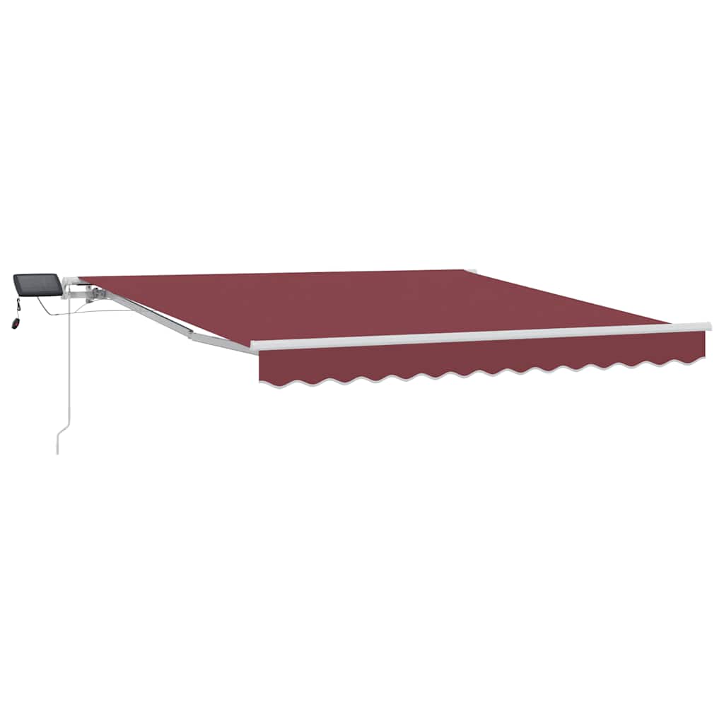Manual Retractable Awning with LED Burgundy 300x250 cm