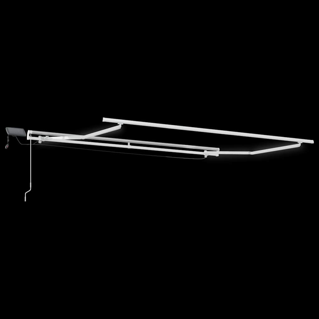 Manual Retractable Awning with LED Burgundy 300x250 cm