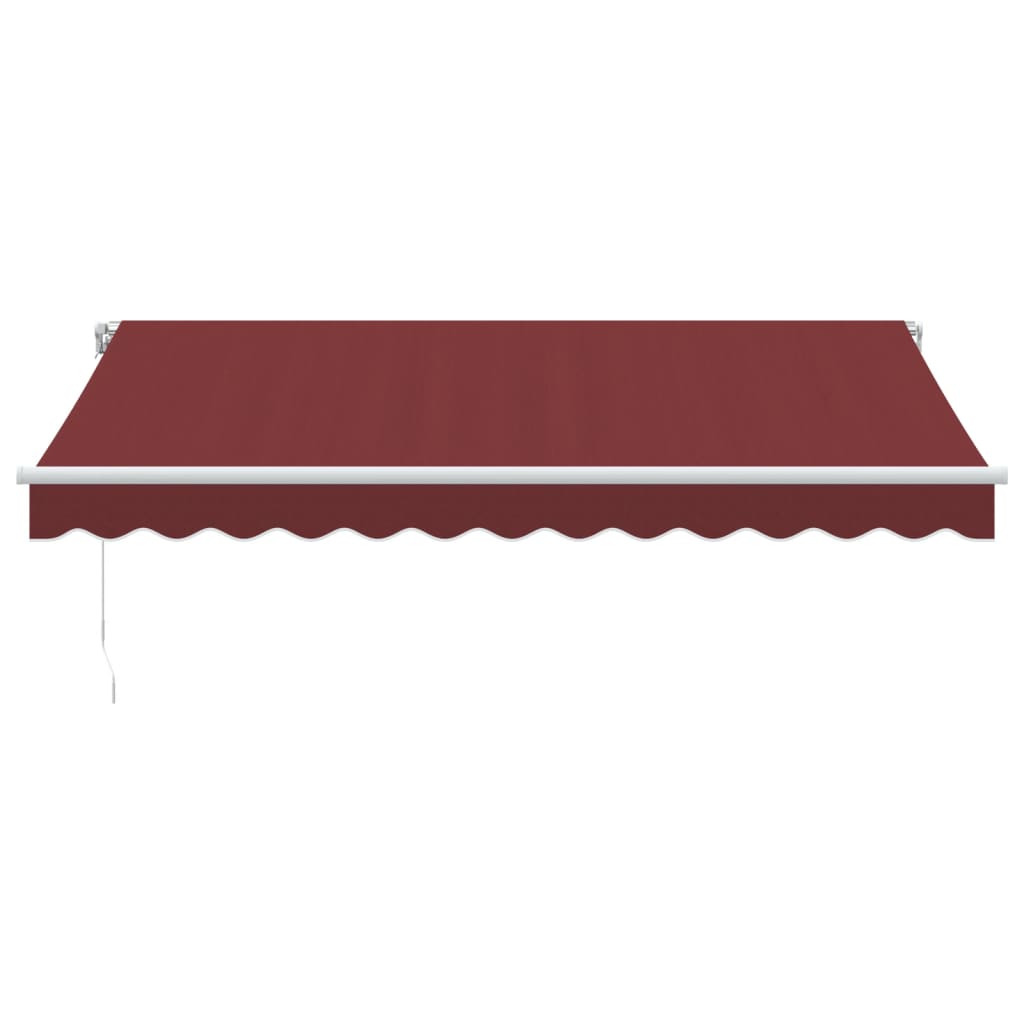 Manual Retractable Awning with LED Burgundy 350x250 cm