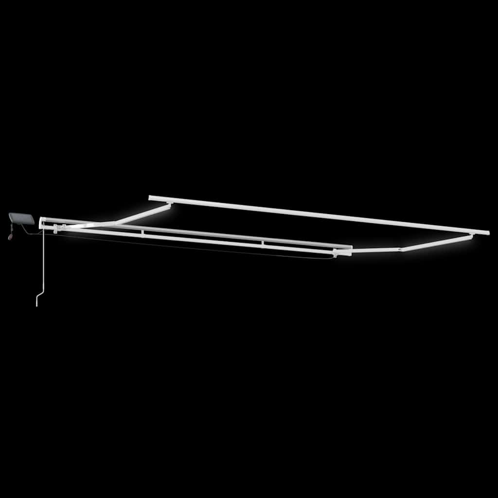 Manual Retractable Awning with LED Burgundy 450x300 cm