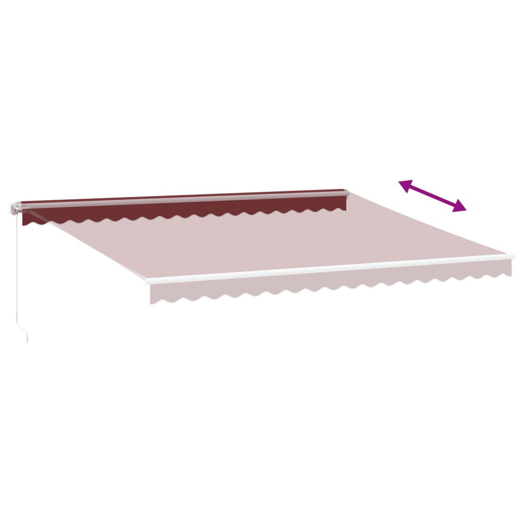 Manual Retractable Awning Burgundy 450x350 cm
