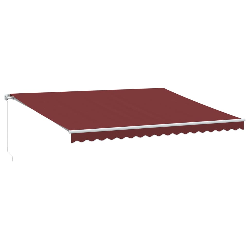 Retractable Awning Burgundy 450 x 350 cm Fabric and Aluminium