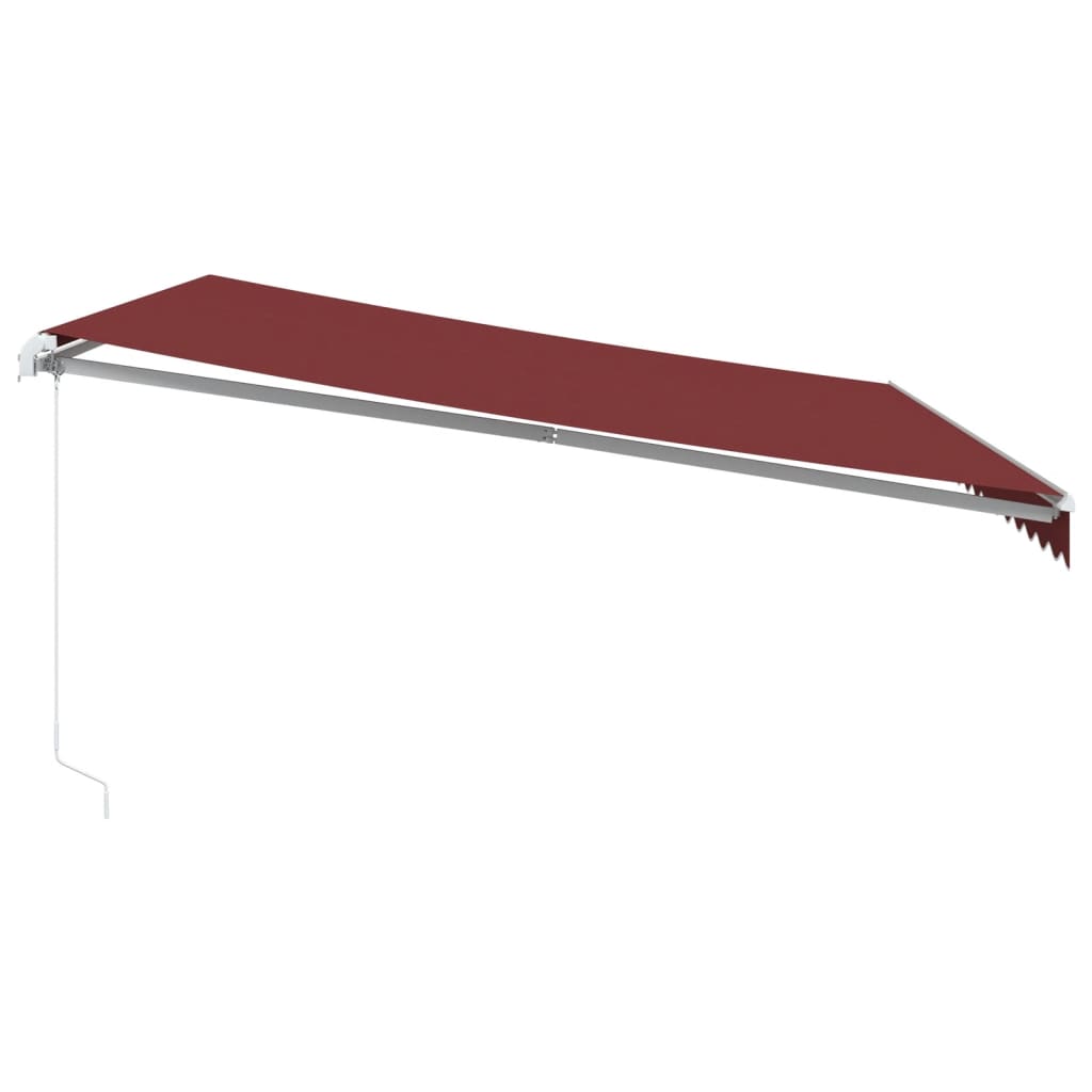 Retractable Awning Burgundy 450 x 350 cm Fabric and Aluminium
