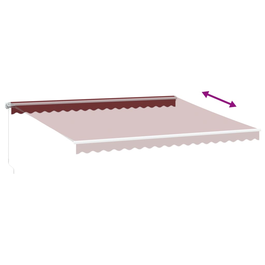 Retractable Awning Burgundy 450 x 350 cm Fabric and Aluminium