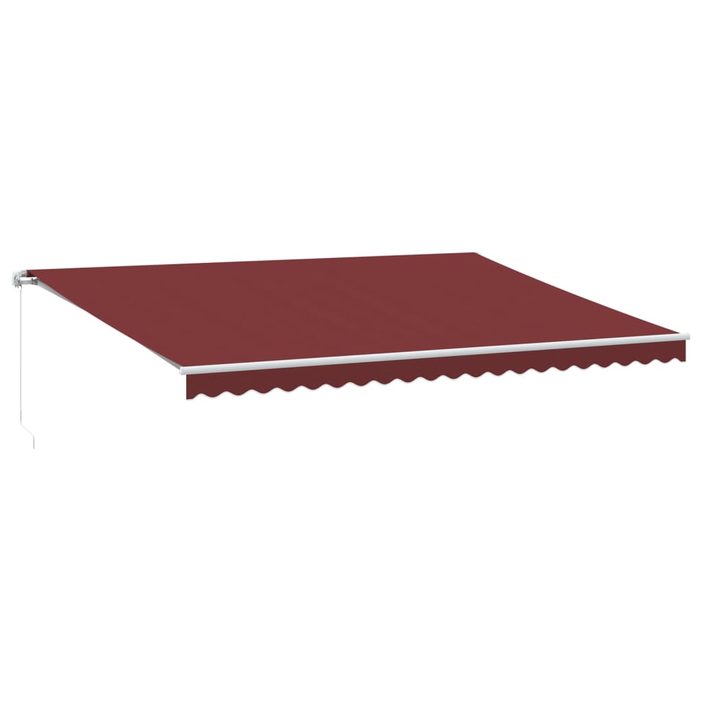 Retractable Awning Burgundy 500 x 350 cm Fabric and Aluminium