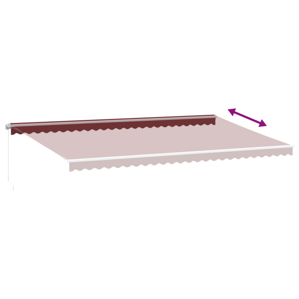 Manual Retractable Awning with LED Burgundy 600x350 cm