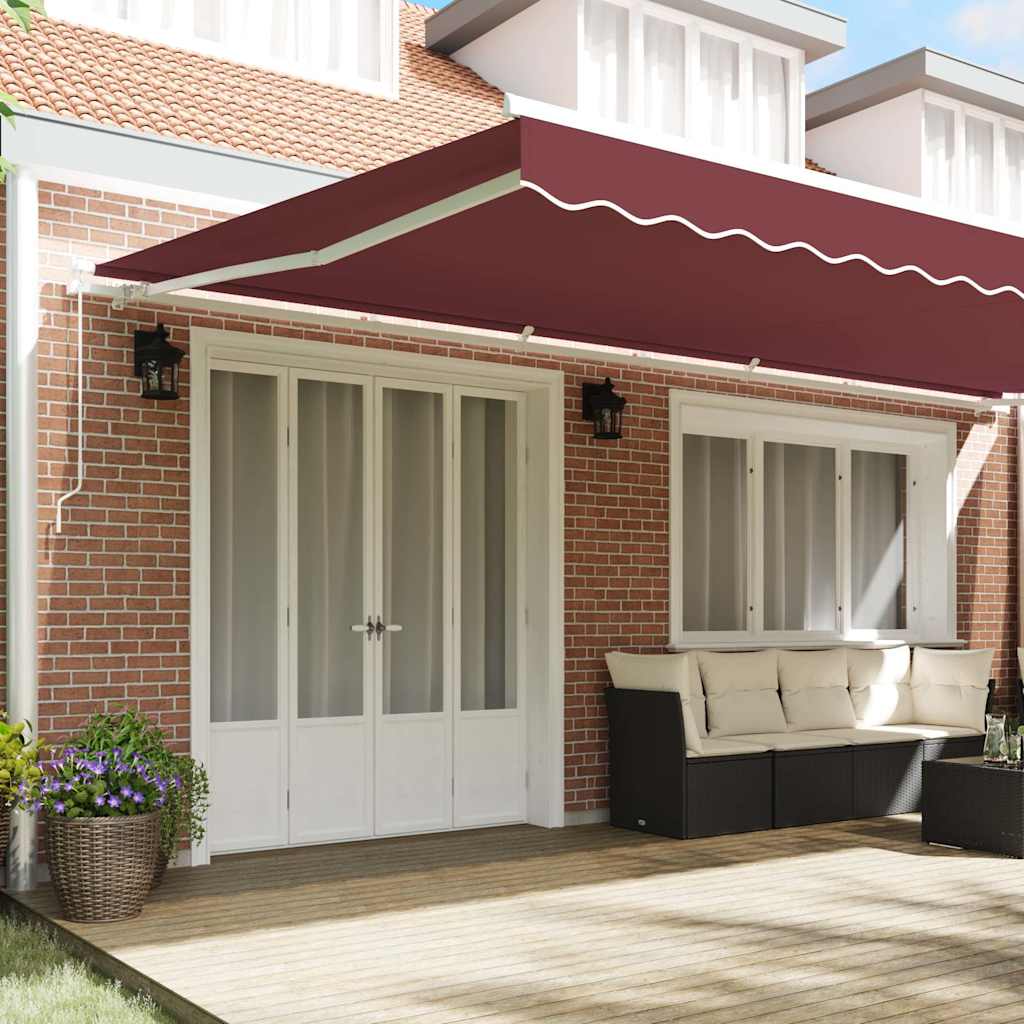 Manual Retractable Awning Burgundy 600x300 cm