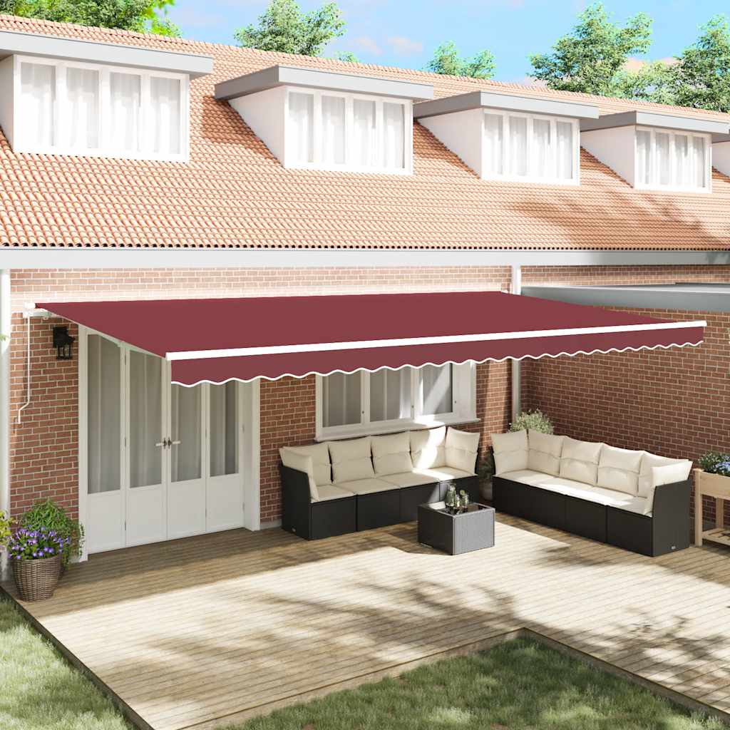 Manual Retractable Awning Burgundy 600x300 cm