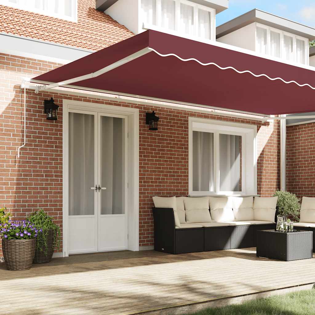 Manual Retractable Awning Burgundy 500x300 cm